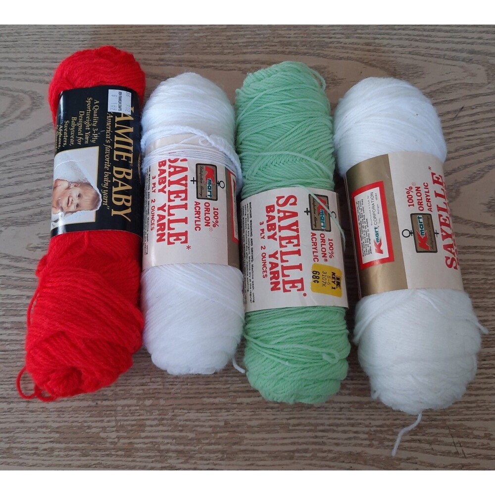 Lot Of Kmart Sayelle Baby Yarn & Lion Brand Jamie Baby Yarn- 3 Ply